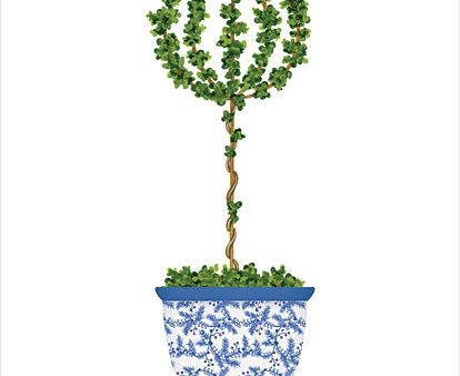 ALP2456 - Blue & White Potted Topiary II - 12x16 Discount