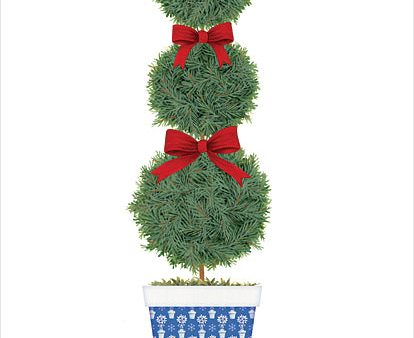 ALP2461 - Christmas Three Round Balls Topiary - 12x16 Online