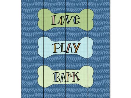 LAR585PAL - Dogs - Love, Play, Bark - 12x16 Fashion