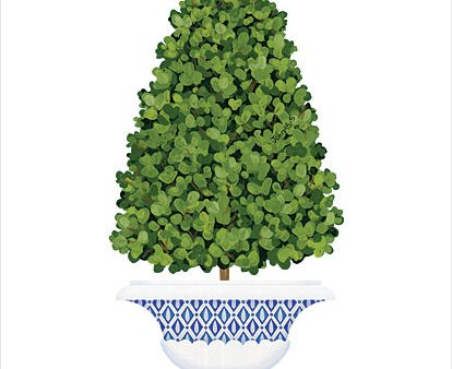 ALP2457 - Blue & White Potted Topiary III - 12x16 Online Sale