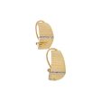 Aretes acanalados con diamantes en oro amarillo 14 kilates. Online Sale