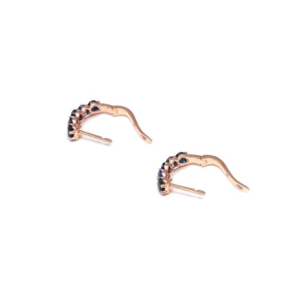 Aretes articulados con zafiros en oro rosa 14 kilates. Online