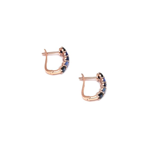 Aretes articulados con zafiros en oro rosa 14 kilates. Online