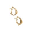 Aretes acanalados con diamantes en oro amarillo 14 kilates. Online Sale