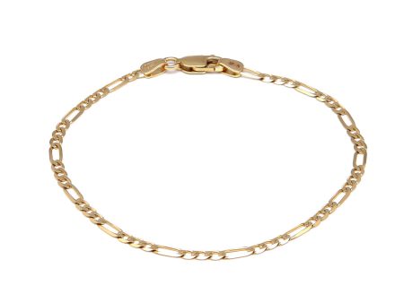 Pulsera de tres eslabones por uno en oro amarillo 14 kilates. Cheap