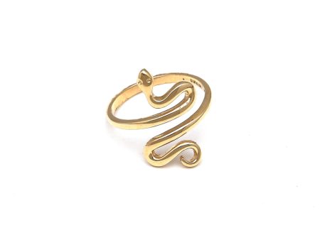 Anillo abierto motivo serpiente en oro amarillo 14 kilates. Discount