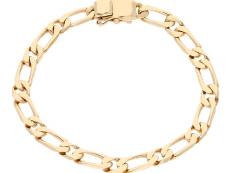 Pulsera eslabón uno por uno en oro amarillo 14 kilates. Discount