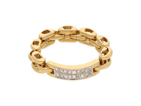 Anillo articulado con diamantes en oro amarillo 18 kilates. Online Sale