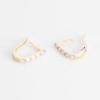 Aretes articulados con circonias en oro amarillo 14 kilates. Online now