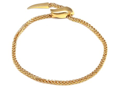 Pulsera eslabón tejido motivo serpiente en oro amarillo 14 kilates. For Discount