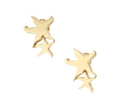 Broqueles estilizados motivo estrellas en oro amarillo 14 kilates. Online Sale