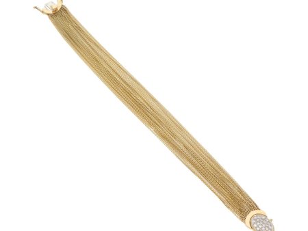 Pulsera veintitrés hilos eslabón barbado con diamantes en oro amarillo 18 kilates. Supply