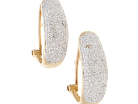 Aretes diseño especial con diamantes en oro dos tonos 14 kilates. Online Hot Sale