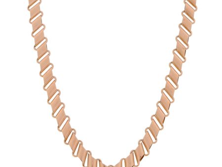 Collar eslabón combinado en oro rosa 14 kilates. Online Sale