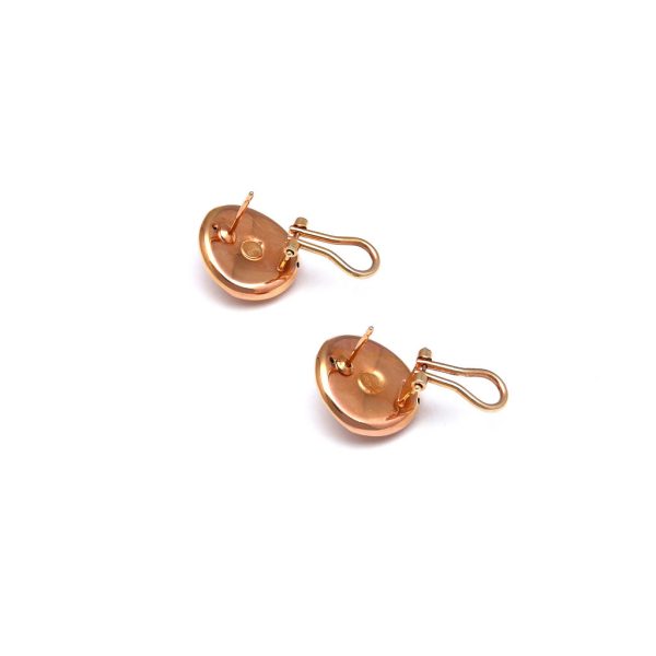 Aretes acanalados en oro rosa 14 kilates. Hot on Sale