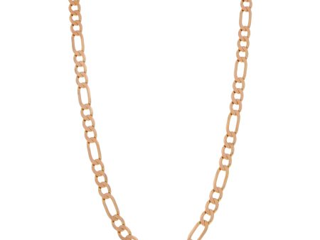 Collar de tres eslabones por uno en oro rosa 14 kilates. Fashion