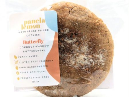 Panela Lemon Vegan Butterfly Coconut Cashew Butter Cream Cookies 100G Sale