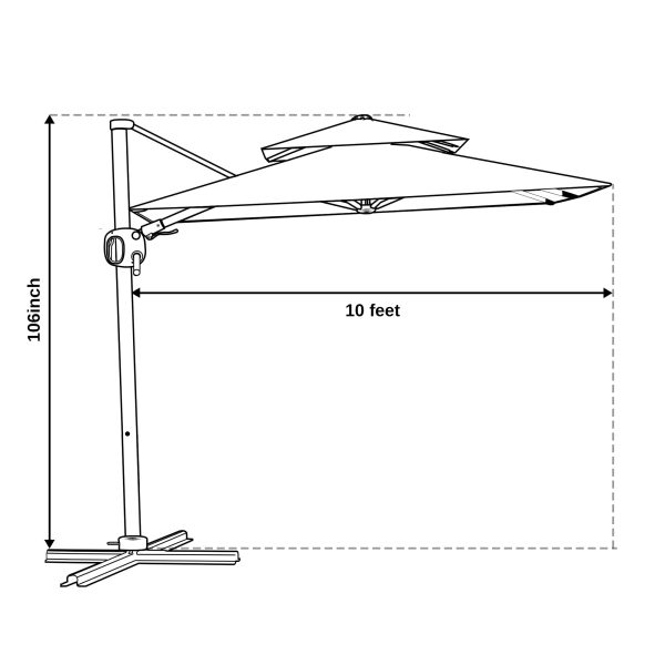 Flame&Shade 10 ft Double Roof Round Offset Cantilever Patio Umbrella Discount