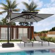 Flame&Shade 10 ft Double Roof Round Offset Cantilever Patio Umbrella Discount