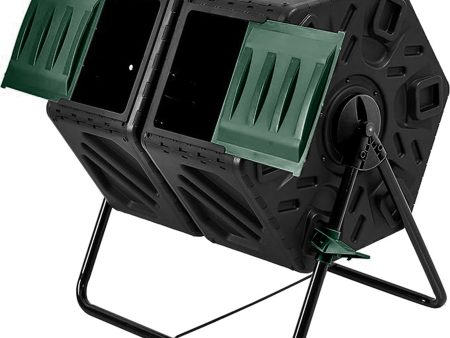 37 Gallon Dual Chamber Outdoor Compost Tumbler Online Sale