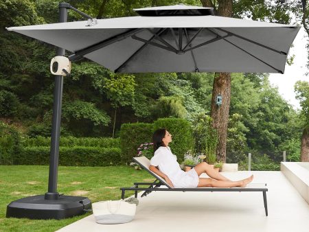 Flame&Shade 10 ft Double Roof Round Offset Cantilever Patio Umbrella Discount