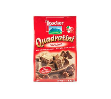 LOACKER QUADRATINI HAZELNUT WAFER COOKIES 250G Sale